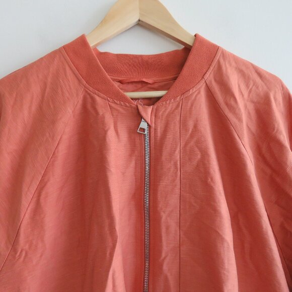 ATHLETA X ALICIA KEYS Enlighten Up Linen Bomber Jacket in Clay Orange - Size 2X - Picture 5 of 15